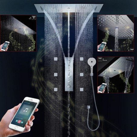 Discount LED Ceiling Rain Shower Head Combo System with Body Jets and ...