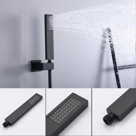 Discount Wall Mount Black Brass Shower System with LED Digital Display ...