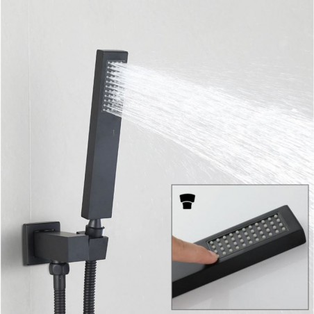 Discount Wall Mount Black Brass Shower System with LED Digital Display ...