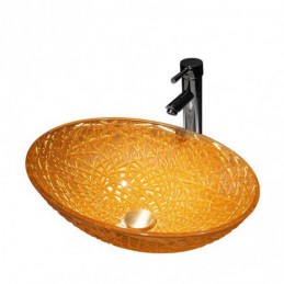 Oval Golden Glass Bathroom...