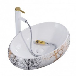 Oval Bathroom Ceramic Wash...