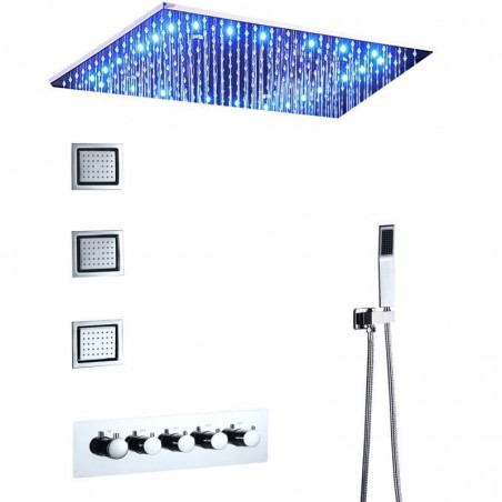 Discount Multi Function Chrome LED Thermostatic Shower Set with ...