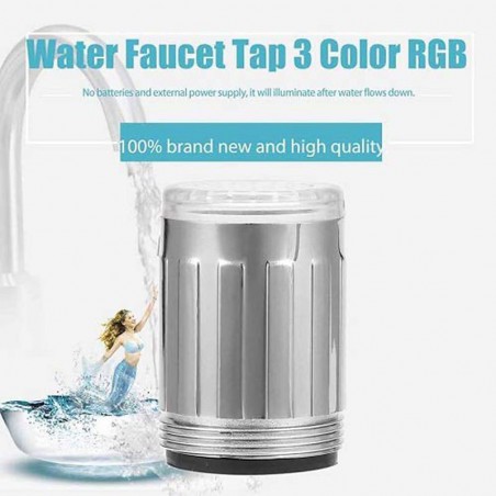 Discount LED Light Water Faucet Heads with Temperature Sensor RGB Glow ...