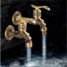 Outdoor Faucet Wall Mount Antique Brass Faucet Garden Outdoor Decorative Hose Connection Spigot Carving Desigh with Cold Water Only